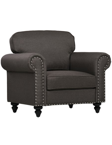 HOMCOM Mid-Century Armchair, with Pocket Springs - Dark Brown
