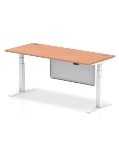Dynamic Air Modesty 1800 x 800mm Height Adjustable Office Desk Beech Top Cable Ports Modesty Panel HA01344