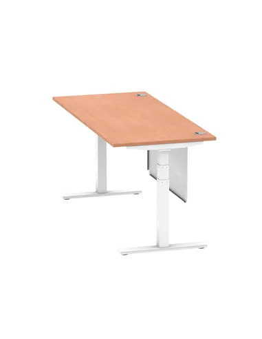 Dynamic Air Modesty 1800 x 800mm Height Adjustable Office Desk Beech Top Cable Ports Modesty Panel HA01344