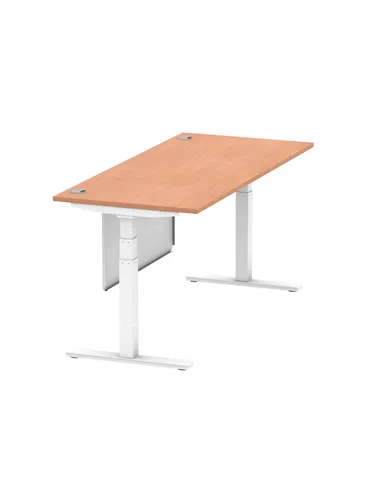 Dynamic Air Modesty 1800 x 800mm Height Adjustable Office Desk Beech Top Cable Ports Modesty Panel HA01344