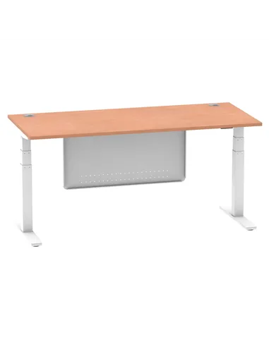 Dynamic Air Modesty 1800 x 800mm Height Adjustable Office Desk Beech Top Cable Ports Modesty Panel HA01344