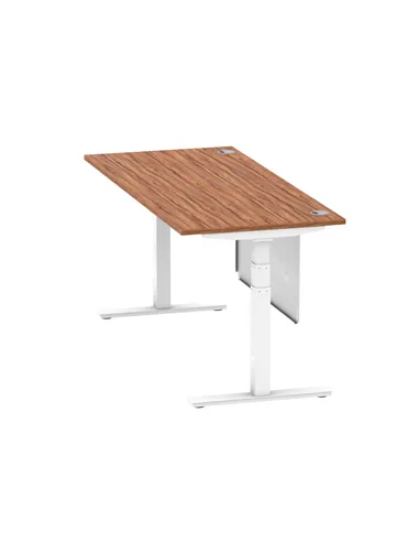 Dynamic Air Modesty 1800 x 800mm Height Adjustable Office Desk Walnut Top Cable Ports Modesty Panel HA01348