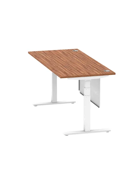Dynamic Air Modesty 1800 x 800mm Height Adjustable Office Desk Walnut Top Cable Ports Modesty Panel HA01348