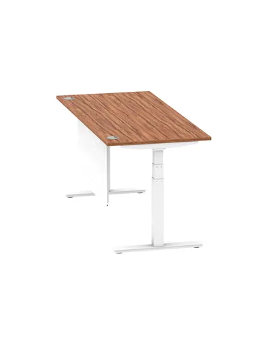 Dynamic Air Modesty 1800 x 800mm Height Adjustable Office Desk Walnut Top Cable Ports Modesty Panel HA01348