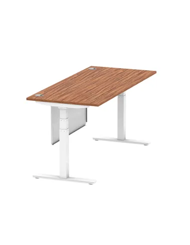 Dynamic Air Modesty 1800 x 800mm Height Adjustable Office Desk Walnut Top Cable Ports Modesty Panel HA01348