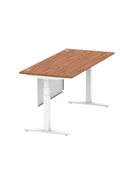 Dynamic Air Modesty 1800 x 800mm Height Adjustable Office Desk Walnut Top Cable Ports Modesty Panel HA01348