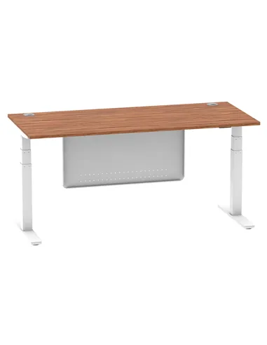 Dynamic Air Modesty 1800 x 800mm Height Adjustable Office Desk Walnut Top Cable Ports Modesty Panel HA01348