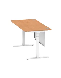 Dynamic Air Modesty 1600 x 800mm Height Adjustable Office Desk Oak Top Cable Ports Modesty Panel HA01359 2