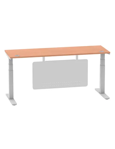 Dynamic Air Modesty 1800 x 600mm Height Adjustable Office Desk Beech Top Cable Ports Modesty Panel HA01364