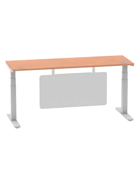 Dynamic Air Modesty 1800 x 600mm Height Adjustable Office Desk Beech Top Cable Ports Modesty Panel HA01364