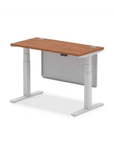 Dynamic Air Modesty 1200 x 600mm Height Adjustable Office Desk Walnut Top Cable Ports Modesty Panel HA01365