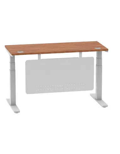 Dynamic Air Modesty 1400 x 600mm Height Adjustable Office Desk Walnut Top Cable Ports Modesty Panel HA01366