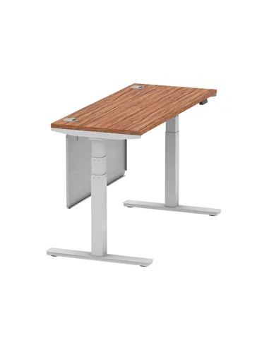 Dynamic Air Modesty 1400 x 600mm Height Adjustable Office Desk Walnut Top Cable Ports Modesty Panel HA01366