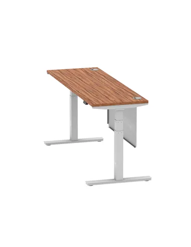 Dynamic Air Modesty 1800 x 600mm Height Adjustable Office Desk Walnut Top Cable Ports Modesty Panel HA01368