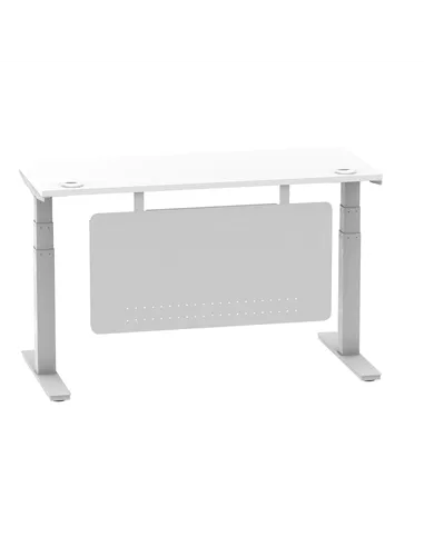 Dynamic Air Modesty 1400 x 600mm Height Adjustable Office Desk White Top Cable Ports Modesty Panel HA01370