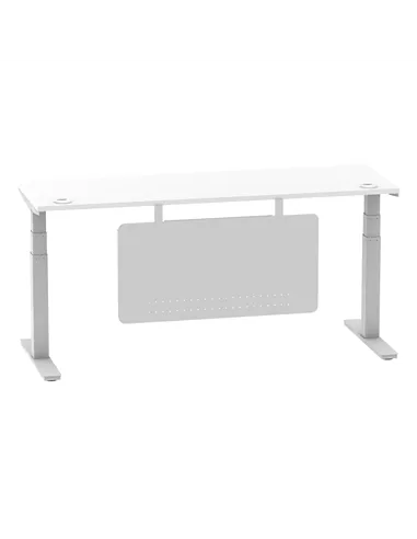 Dynamic Air Modesty 1800 x 600mm Height Adjustable Office Desk White Top Cable Ports Modesty Panel HA01372