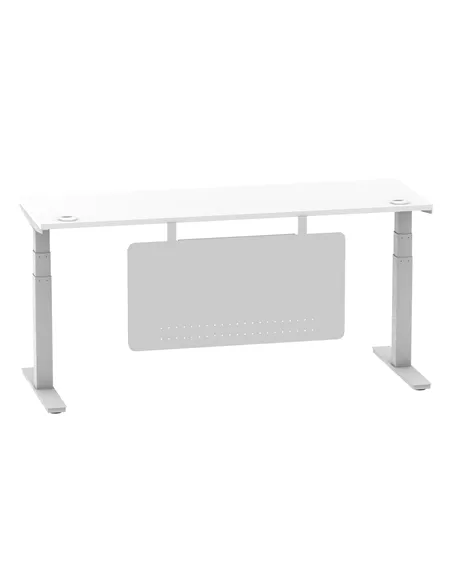 Dynamic Air Modesty 1800 x 600mm Height Adjustable Office Desk White Top Cable Ports Modesty Panel HA01372