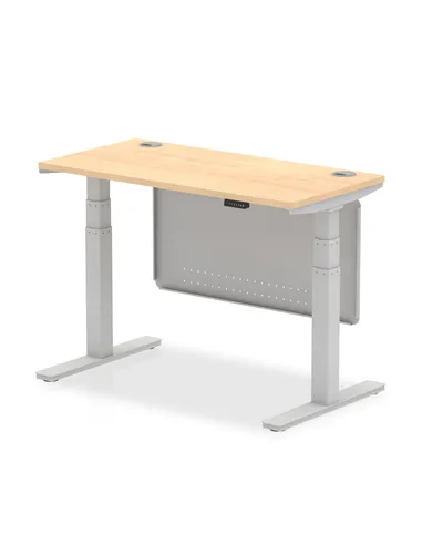Dynamic Air Modesty 1200 x 600mm Height Adjustable Office Desk Maple Top Cable Ports Modesty Panel HA01373