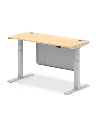 Dynamic Air Modesty 1400 x 600mm Height Adjustable Office Desk Maple Top Cable Ports Modesty Panel HA01374