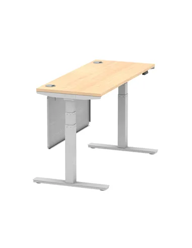 Dynamic Air Modesty 1400 x 600mm Height Adjustable Office Desk Maple Top Cable Ports Modesty Panel HA01374
