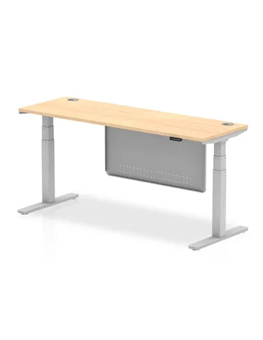 Dynamic Air Modesty 1800 x 600mm Height Adjustable Office Desk Maple Top Cable Ports Modesty Panel HA01376