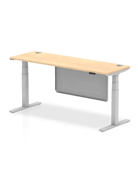 Dynamic Air Modesty 1800 x 600mm Height Adjustable Office Desk Maple Top Cable Ports Modesty Panel HA01376