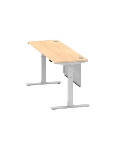 Dynamic Air Modesty 1800 x 600mm Height Adjustable Office Desk Maple Top Cable Ports Modesty Panel HA01376