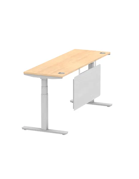 Dynamic Air Modesty 1800 x 600mm Height Adjustable Office Desk Maple Top Cable Ports Modesty Panel HA01376