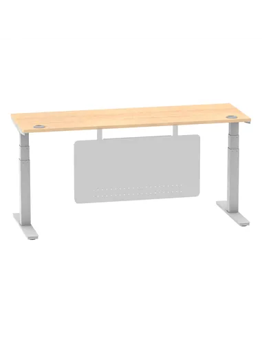 Dynamic Air Modesty 1800 x 600mm Height Adjustable Office Desk Maple Top Cable Ports Modesty Panel HA01376