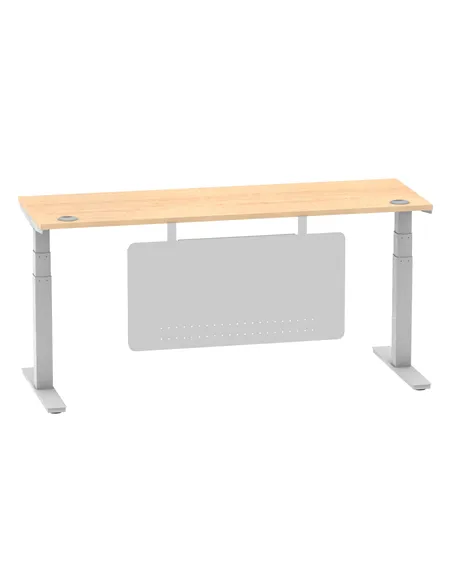 Dynamic Air Modesty 1800 x 600mm Height Adjustable Office Desk Maple Top Cable Ports Modesty Panel HA01376