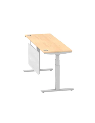 Dynamic Air Modesty 1800 x 600mm Height Adjustable Office Desk Maple Top Cable Ports Modesty Panel HA01376