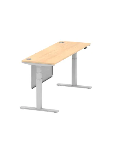 Dynamic Air Modesty 1800 x 600mm Height Adjustable Office Desk Maple Top Cable Ports Modesty Panel HA01376