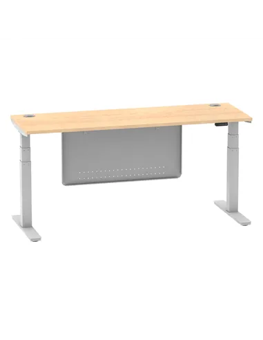 Dynamic Air Modesty 1800 x 600mm Height Adjustable Office Desk Maple Top Cable Ports Modesty Panel HA01376
