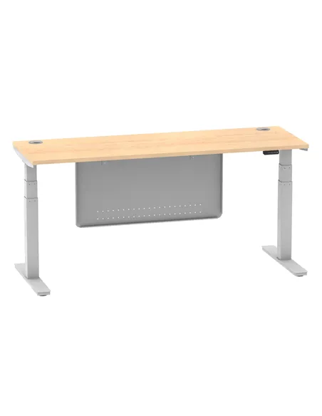 Dynamic Air Modesty 1800 x 600mm Height Adjustable Office Desk Maple Top Cable Ports Modesty Panel HA01376