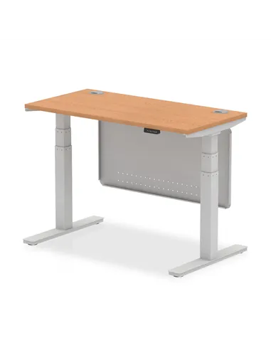 Dynamic Air Modesty 1200 x 600mm Height Adjustable Office Desk Oak Top Cable Ports Modesty Panel HA01377