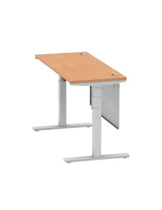 Dynamic Air Modesty 1400 x 600mm Height Adjustable Office Desk Oak Top Cable Ports Modesty Panel HA01378 2