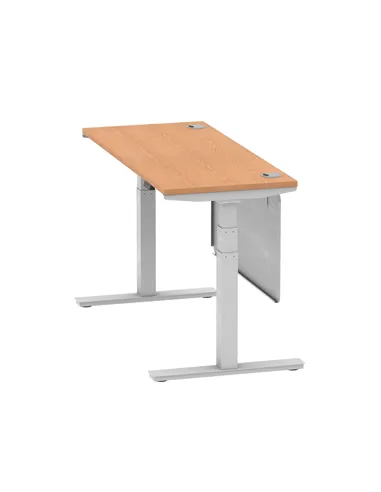 Dynamic Air Modesty 1400 x 600mm Height Adjustable Office Desk Oak Top Cable Ports Modesty Panel HA01378