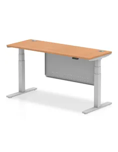 Dynamic Air Modesty 1600 x 600mm Height Adjustable Office Desk Oak Top Cable Ports Modesty Panel HA01379