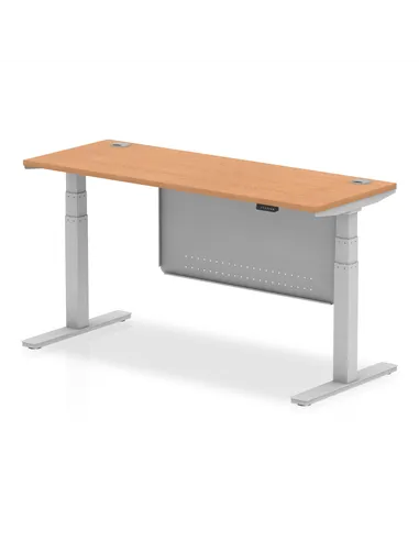 Dynamic Air Modesty 1600 x 600mm Height Adjustable Office Desk Oak Top Cable Ports Modesty Panel HA01379