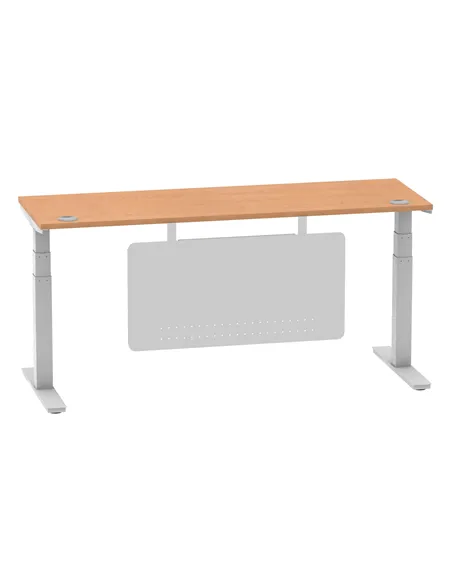 Dynamic Air Modesty 1800 x 600mm Height Adjustable Office Desk Oak Top Cable Ports Modesty Panel HA01380
