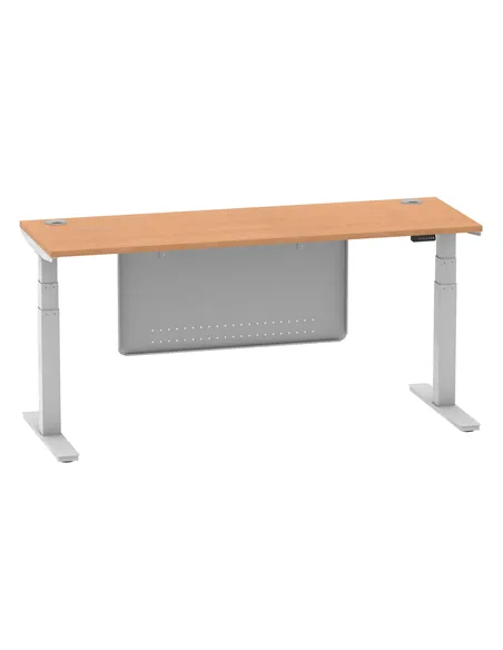 Dynamic Air Modesty 1800 x 600mm Height Adjustable Office Desk Oak Top Cable Ports Modesty Panel HA01380