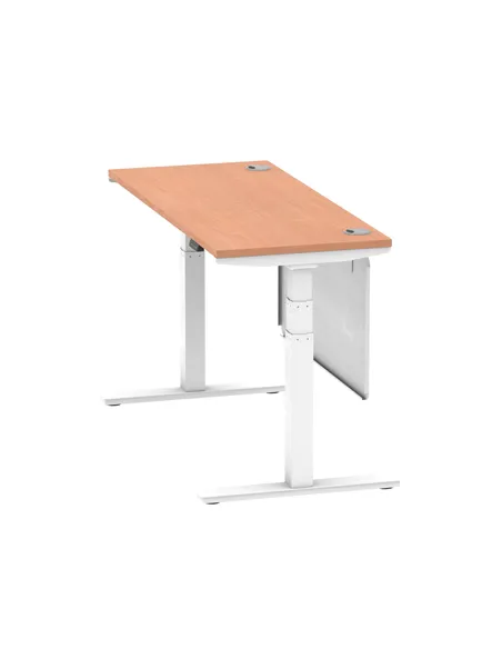 Dynamic Air Modesty 1400 x 600mm Height Adjustable Office Desk Beech Top Cable Ports Modesty Panel HA01382