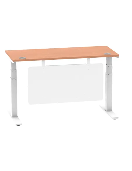 Dynamic Air Modesty 1400 x 600mm Height Adjustable Office Desk Beech Top Cable Ports Modesty Panel HA01382