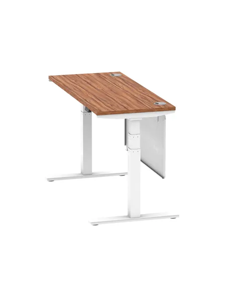 Dynamic Air Modesty 1400 x 600mm Height Adjustable Office Desk Walnut Top Cable Ports Modesty Panel HA01386