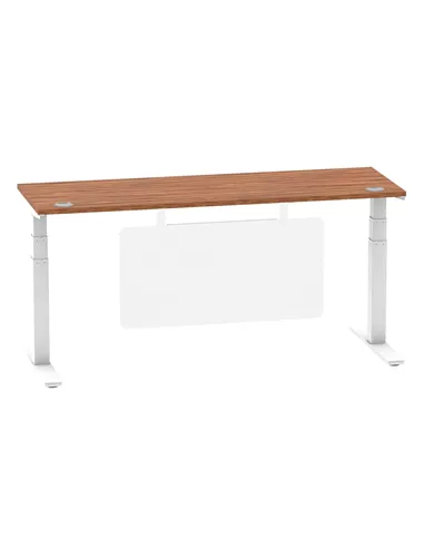 Dynamic Air Modesty 1800 x 600mm Height Adjustable Office Desk Walnut Top Cable Ports Modesty Panel HA01388