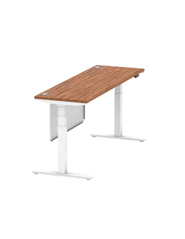 Dynamic Air Modesty 1800 x 600mm Height Adjustable Office Desk Walnut Top Cable Ports Modesty Panel HA01388