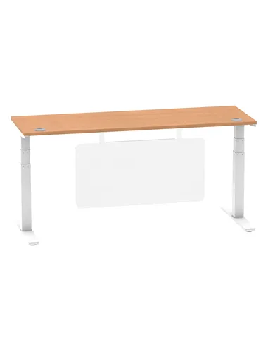 Dynamic Air Modesty 1800 x 600mm Height Adjustable Office Desk Oak Top Cable Ports Modesty Panel HA01400
