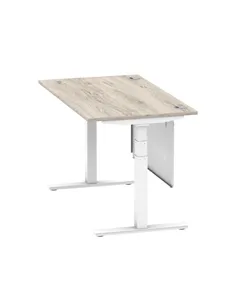 Dynamic Air Modesty 1400 x 800mm Height Adjustable Office Desk Grey Oak Top Cable Ports Modesty Panel HA01412 2