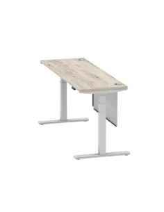 Dynamic Air Modesty 1800 x 600mm Height Adjustable Office Desk Grey Oak Top Cable Ports Modesty Panel HA01420 2