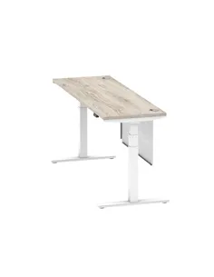 Dynamic Air Modesty 1800 x 600mm Height Adjustable Office Desk Grey Oak Top Cable Ports Modesty Panel HA01424 2